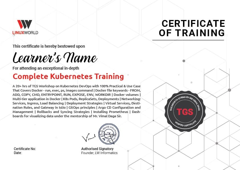 Sample Certificate